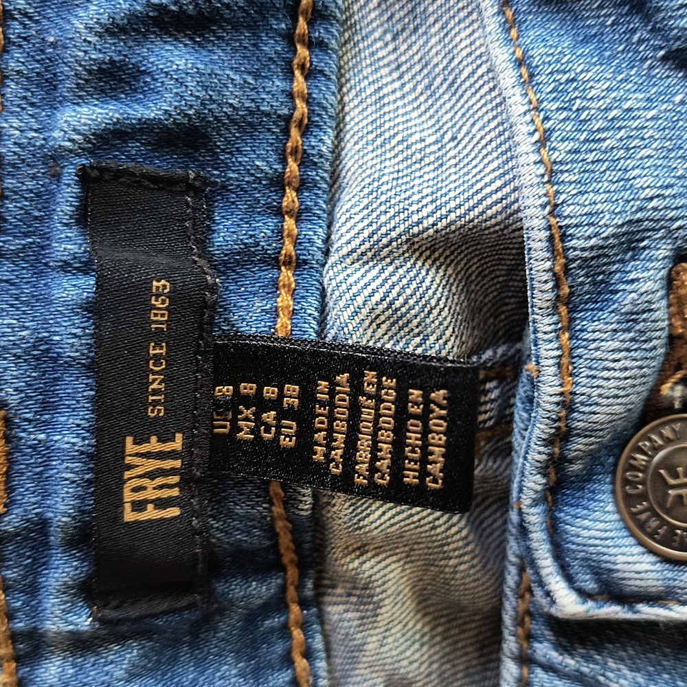 Frye Mid Rise Light Wash Faded Skinny Jeans Sz 8 Women - Picture 2 of 14